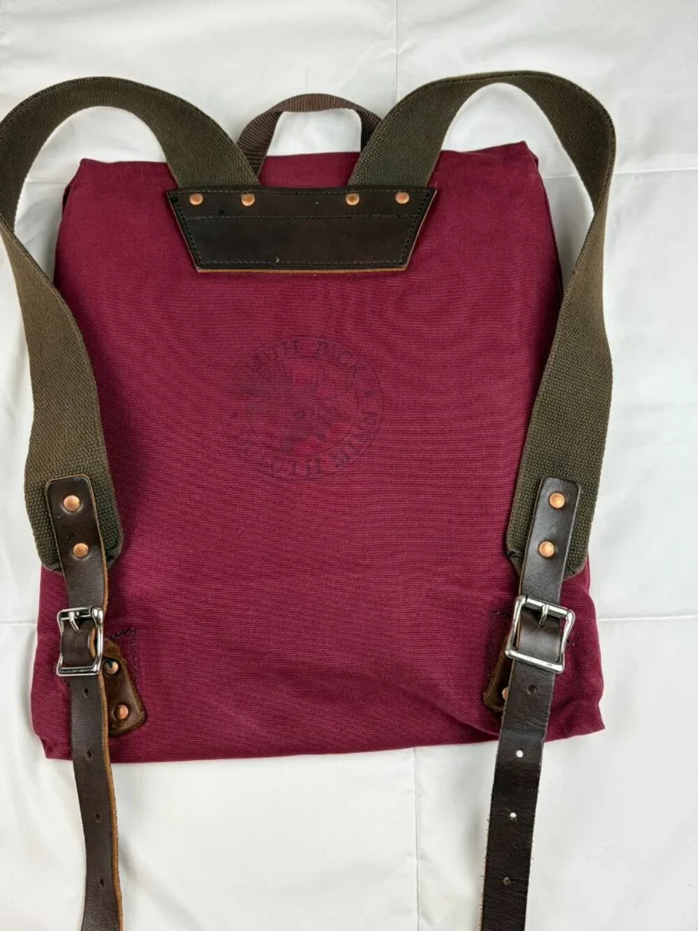 Duluth Pack Canvas Laptop Scout Master Backpack Dark Red Hiking Outdoors
